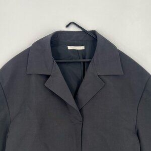 Amomento Taffeta Boxy Nylon Blend Cropped Jacket In Black
